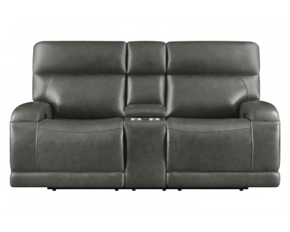 Coaster Longport Upholstered Power Loveseat with Console - Charcoal