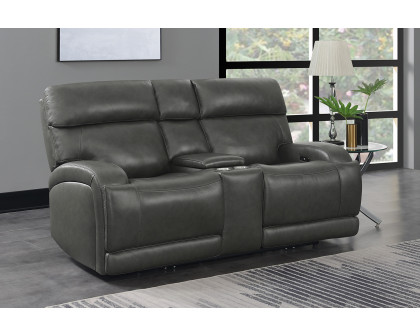 Coaster Longport Upholstered Power Loveseat with Console - Charcoal