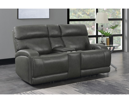 Coaster Longport Upholstered Power Loveseat with Console - Charcoal