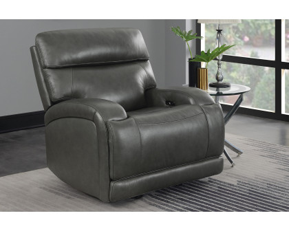 Coaster™ Longport Upholstered Power Glider Recliner - Charcoal