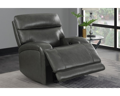 Coaster™ Longport Upholstered Power Glider Recliner - Charcoal