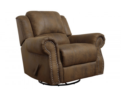 Coaster Sir Rawlinson Rolled Arm Motion Sofa with Nailhead Trim - Buckskin Brown