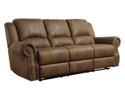 Coaster Sir Rawlinson Rolled Arm Motion Sofa with Nailhead Trim - Buckskin Brown