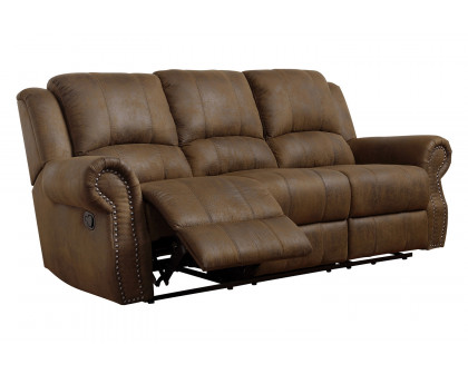 Coaster Sir Rawlinson Rolled Arm Motion Sofa with Nailhead Trim - Buckskin Brown