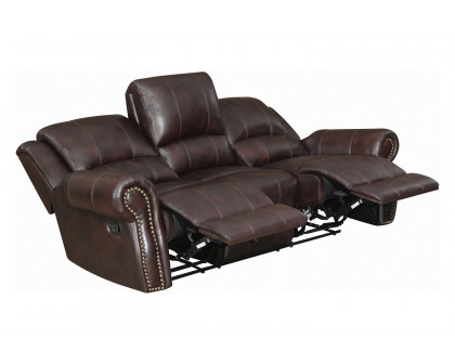 Coaster Sir Rawlinson Nailhead Trim Motion Sofa - Dark Brown