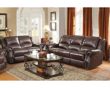 Coaster Sir Rawlinson Nailhead Trim Motion Sofa - Dark Brown