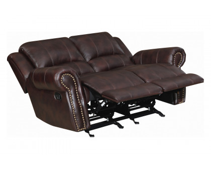 Coaster Sir Rawlinson Nailhead Trim Glider Loveseat - Dark Brown