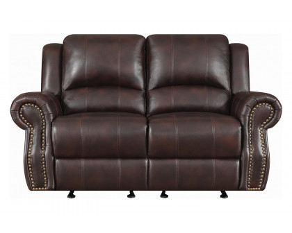 Coaster Sir Rawlinson Nailhead Trim Glider Loveseat - Dark Brown