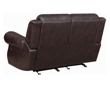 Coaster Sir Rawlinson Nailhead Trim Glider Loveseat - Dark Brown