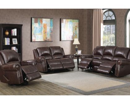 Coaster Sir Rawlinson Nailhead Trim Glider Loveseat - Dark Brown