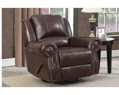 Coaster™ Sir Rawlinson Swivel Rocker Recliner - Dark Brown