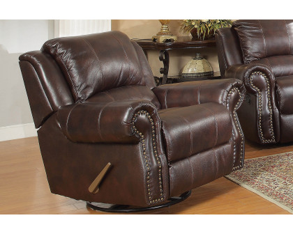 Coaster™ Sir Rawlinson Swivel Rocker Recliner - Dark Brown