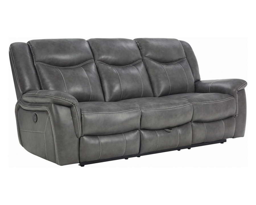 Coaster - Conrad Upholstered Motion Sofa in Gray