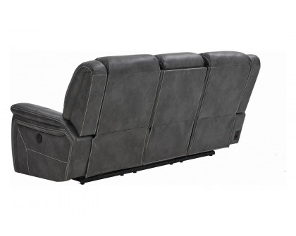 Coaster - Conrad Upholstered Motion Sofa in Gray