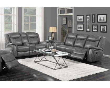 Coaster - Conrad Upholstered Motion Sofa in Gray