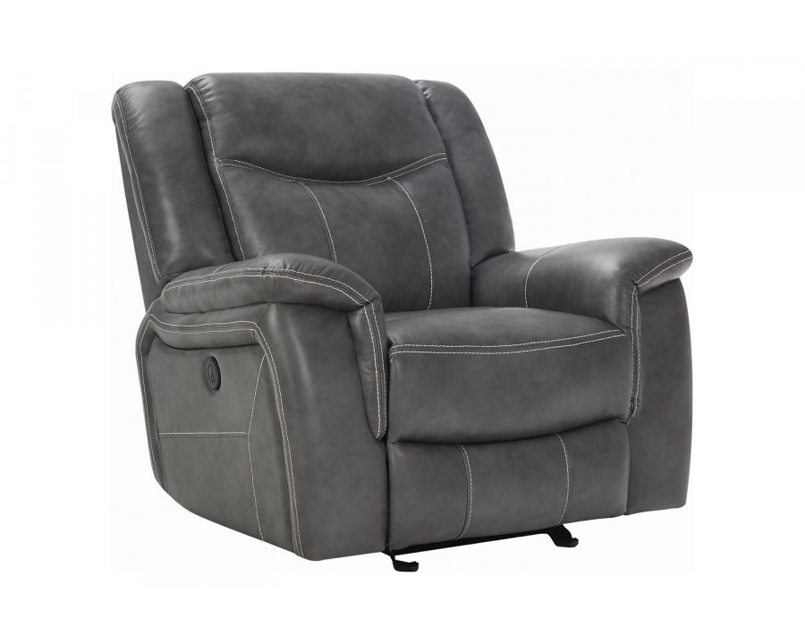 Coaster - Conrad Upholstered Motion Glider Recliner in Gray