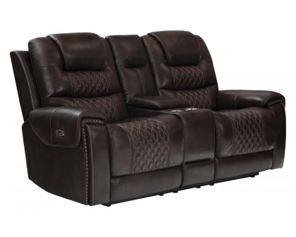 Coaster - North Cushion Back Power Sofa in Dark Brown