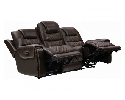 Coaster - North Cushion Back Power Sofa in Dark Brown