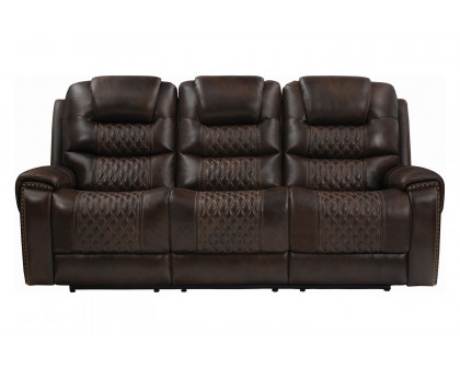 Coaster - North Cushion Back Power Sofa in Dark Brown