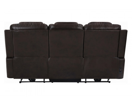 Coaster - North Cushion Back Power Sofa in Dark Brown