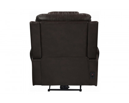 Coaster™ North Cushion Back Power Glider Recliner - Dark Brown