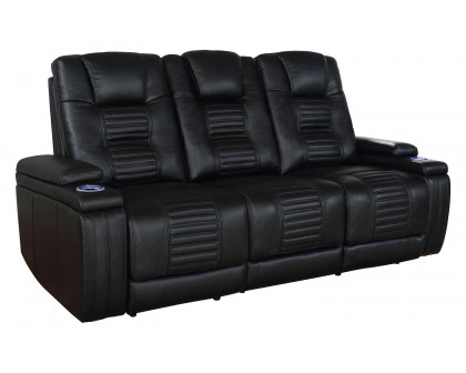 Coaster - Zane Upholstered Dual Power Sofa in Black