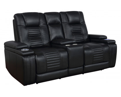 Coaster - Zane Upholstered Dual Power Sofa in Black