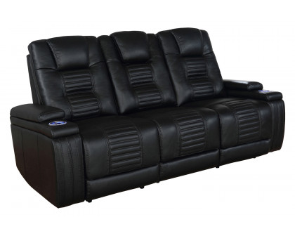 Coaster - Zane Upholstered Dual Power Sofa in Black