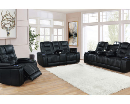 Coaster - Zane Upholstered Dual Power Sofa in Black