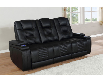 Coaster - Zane Upholstered Dual Power Sofa in Black