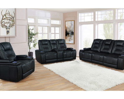 Coaster - Zane Upholstered Dual Power Sofa in Black