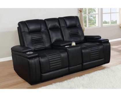 Coaster - Zane Upholstered Dual Power Loveseat in Black