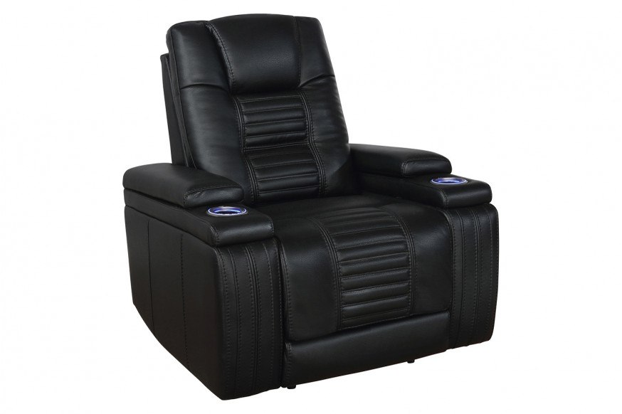 Coaster™ Zane Upholstered Dual Power Recliner - Black