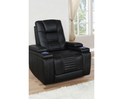 Coaster™ Zane Upholstered Dual Power Recliner - Black