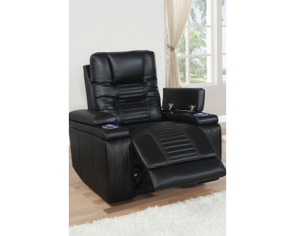 Coaster™ Zane Upholstered Dual Power Recliner - Black