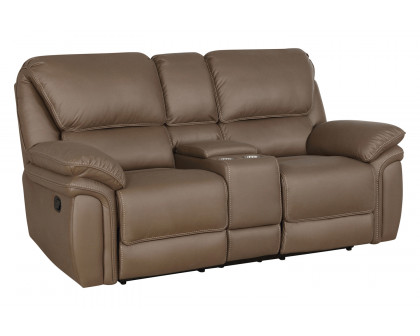 Coaster Breton Upholstered Tufted Back Motion Sofa - Mocha Brown