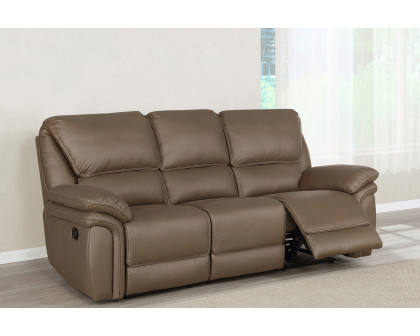 Coaster Breton Upholstered Tufted Back Motion Sofa - Mocha Brown