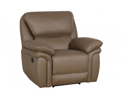 Coaster Breton Upholstered Tufted Living Room Set with Recliner - Mocha Brown