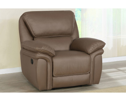 Coaster™ Breton Upholstered Tufted Back Recliner - Mocha Brown