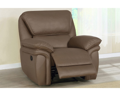 Coaster™ Breton Upholstered Tufted Back Recliner - Mocha Brown