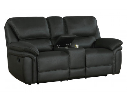 Coaster Breton Upholstered Tufted Back Motion Sofa - Dark Charcoal