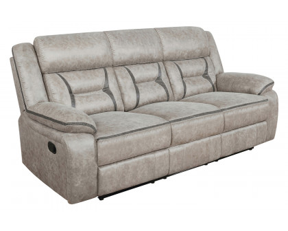 Coaster Greer Upholstered Tufted Back Motion Sofa - Taupe