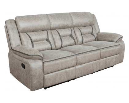 Coaster Greer Upholstered Tufted Back Motion Sofa - Taupe