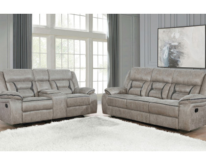 Coaster Greer Upholstered Tufted Back Motion Sofa - Taupe