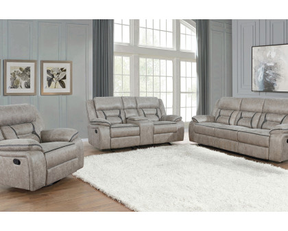 Coaster Greer Upholstered Tufted Back Motion Sofa - Taupe