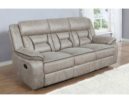 Coaster Greer Upholstered Tufted Back Motion Sofa - Taupe