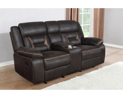 Coaster Greer Upholstered Tufted Back Glider Loveseat - Dark Brown