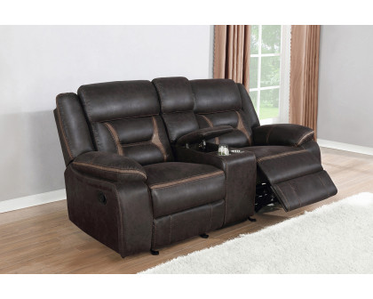 Coaster Greer Upholstered Tufted Back Glider Loveseat - Dark Brown