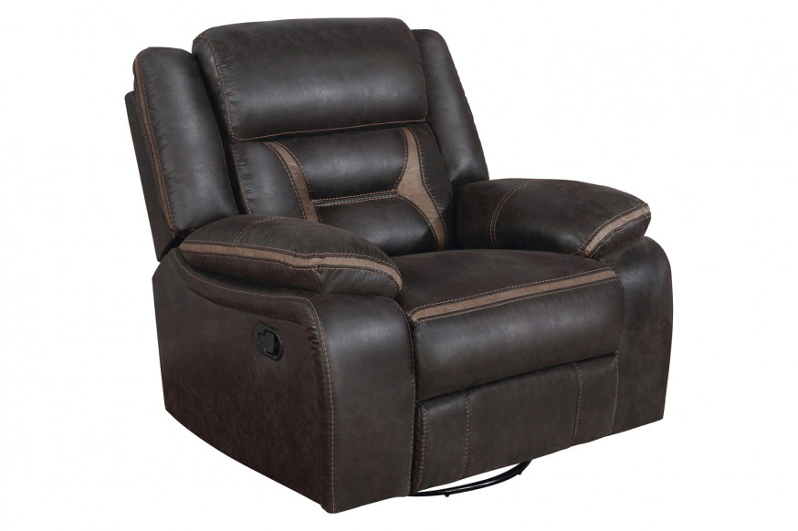 Coaster™ Greer Upholstered Tufted Back Glider Recliner - Dark Brown