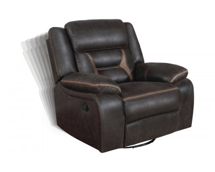 Coaster™ Greer Upholstered Tufted Back Glider Recliner - Dark Brown